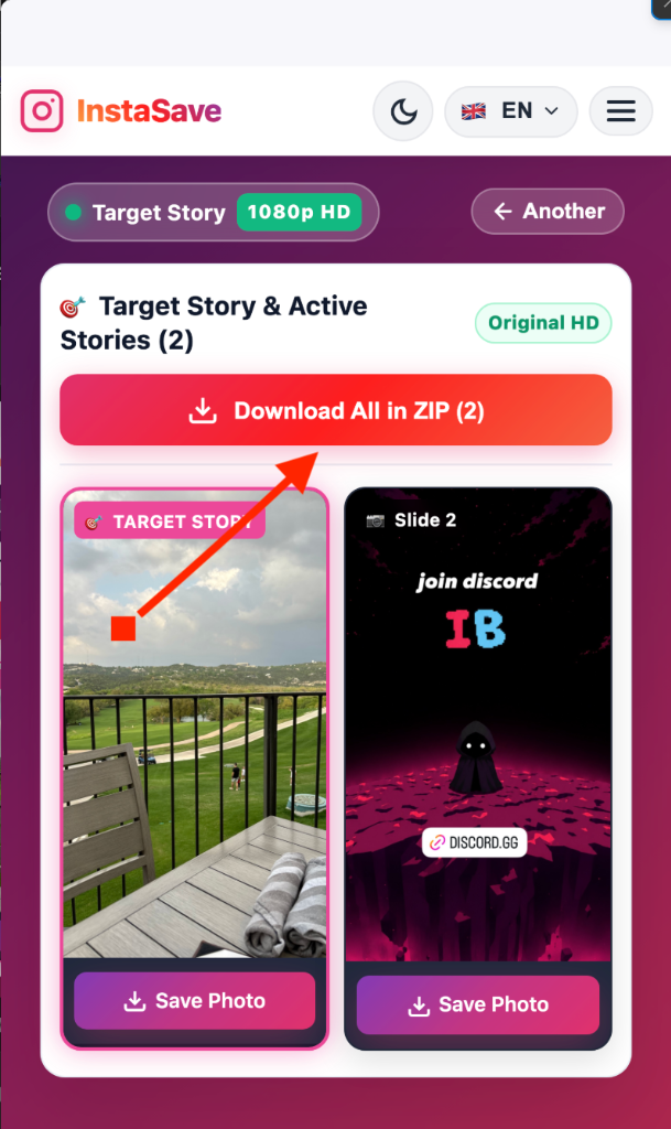 ⬇️ Step 3: Save Your Story step